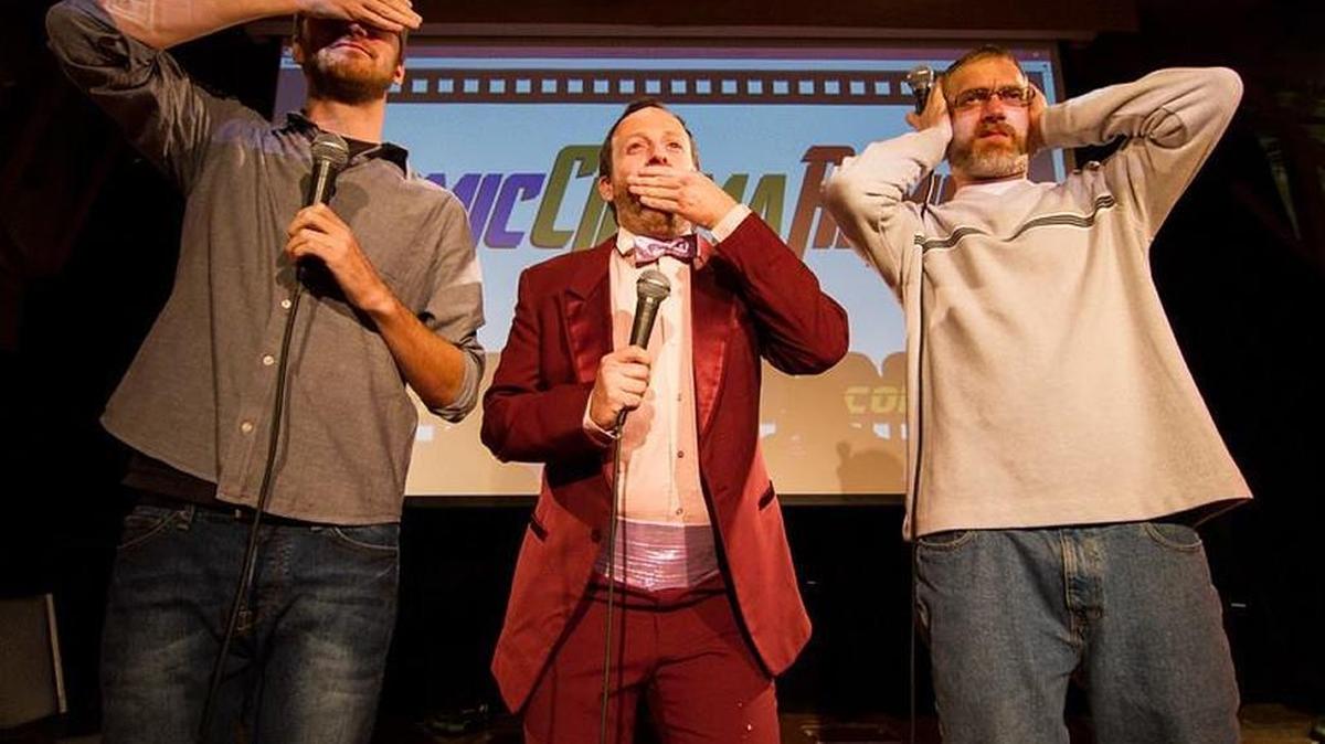 Brett Badostain, Dylan Haas and Chad Heft of “Comic Cinema Remix” will send up “Jurassic World” at 9 p.m. Saturday, Jan. 9, at the Egyptian Theatre as part of the Idaho Laugh Fest.