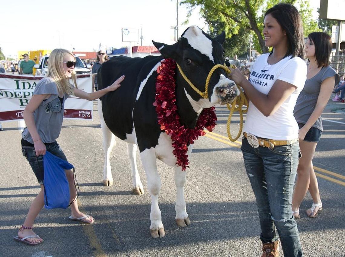 The Meridian Dairy Days “Real Dairy” Parade winds around Storey Park.
