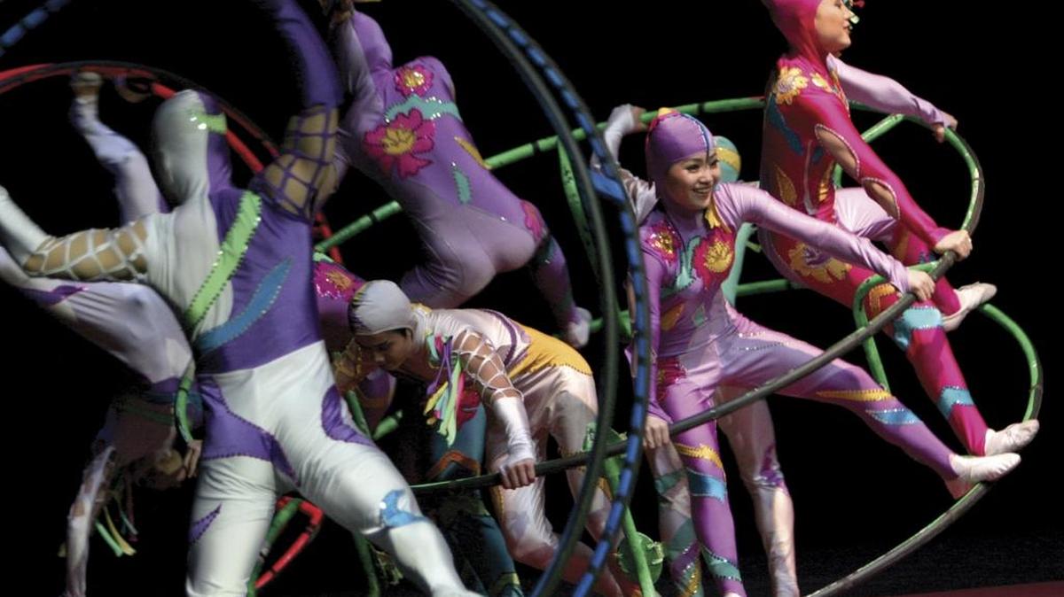 The color wheel is one of the many apparatus the Golden Dragon Acrobats will amaze you with.