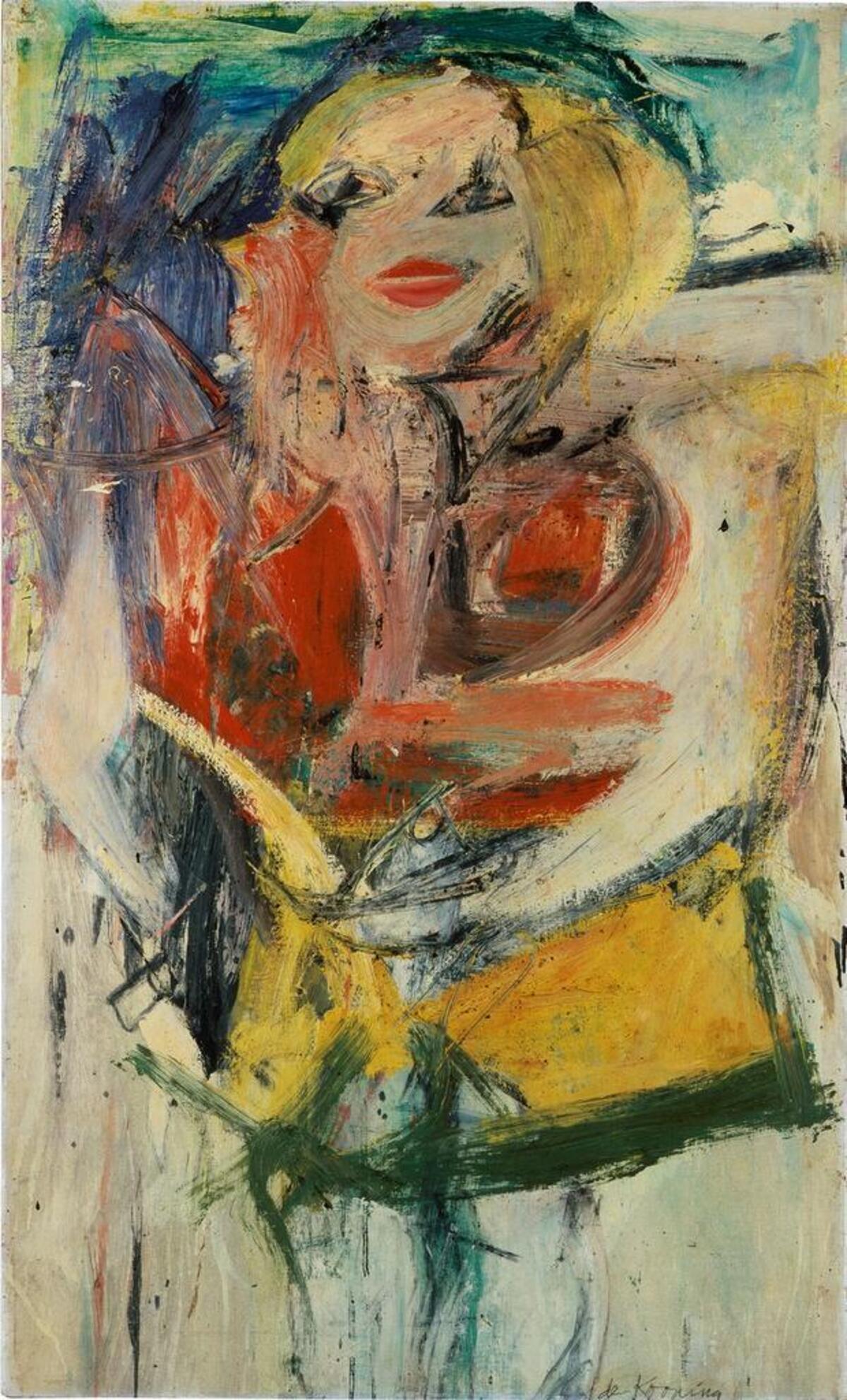 “Marilyn Monroe” (1954) by Willem de Kooning (50 x 30 inches).