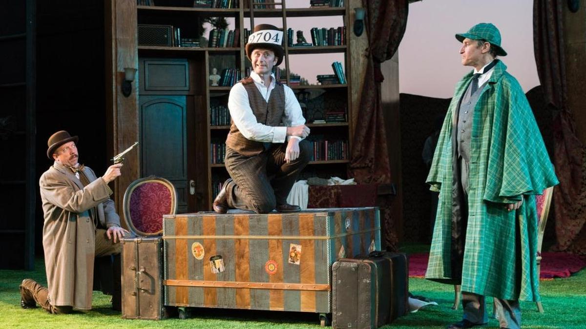 Lynn Robert Berg, Jeffrey C. Hawkins and Dougfred Miller in Idaho Shakespeare Festival’s “The Hound of the Baskervilles.” The show played at the festival’s sister company in Tahoe over the summer and opens in Boise next week.