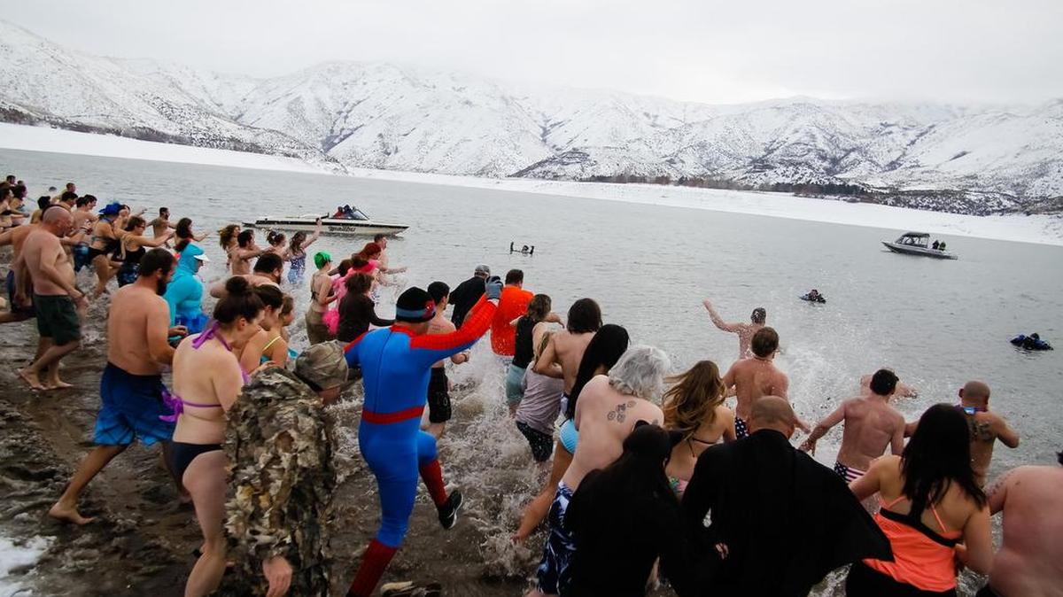 Take on the icy waters for Wish kids at the Great Polar Bear Challenge Monday, Jan. 1.