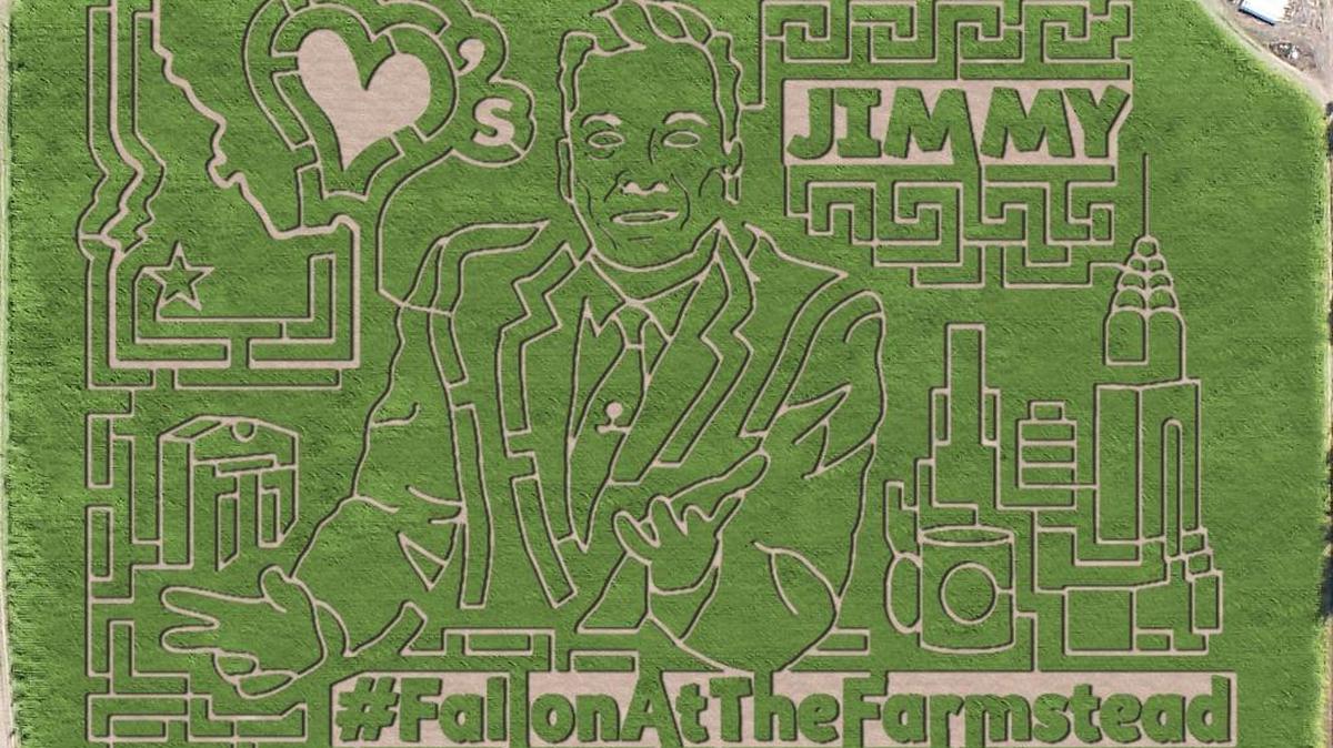 This year’s Farmstead maze is a tribute to Tonight Show host Jimmy Fallon.