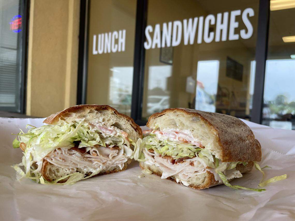 Want to be outside? You can eat the turkey club — or any sandwich — on a picnic table next to the shop’s front door.