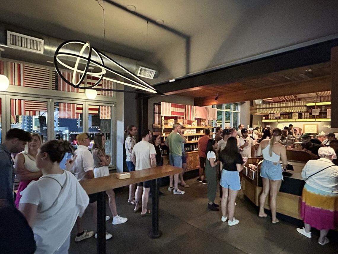 Customers line up at a Salt & Straw location in Portland.