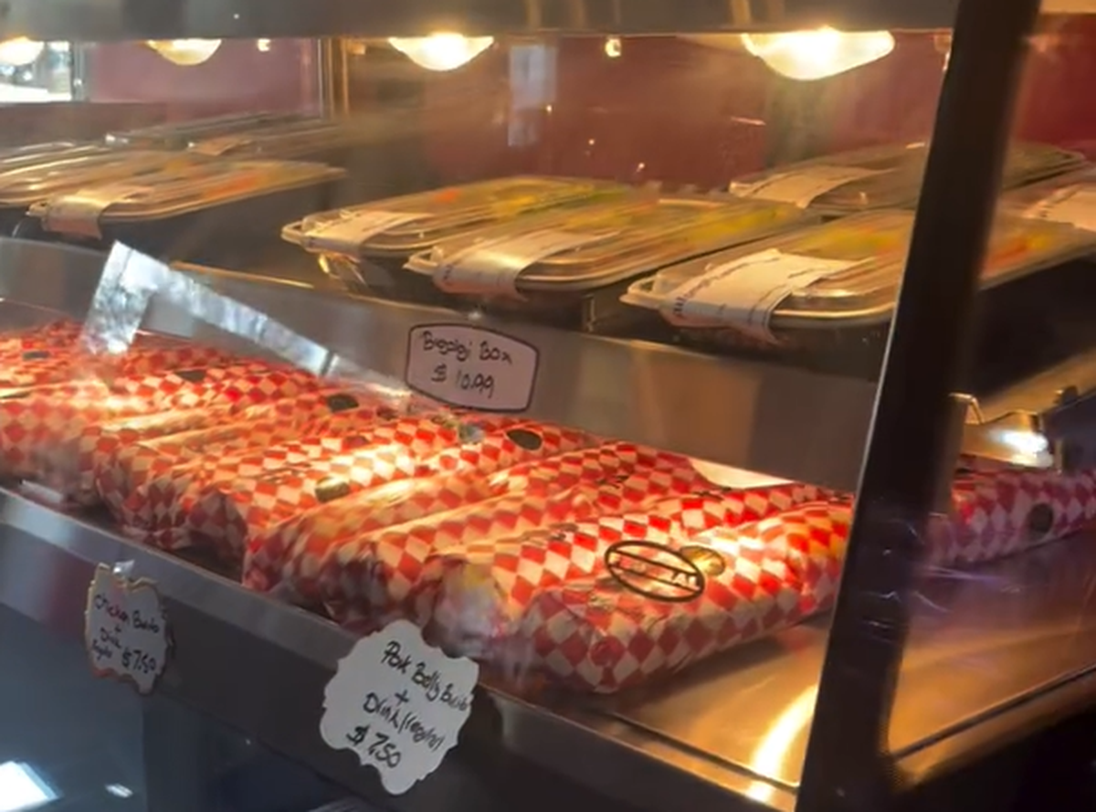 Food sits displayed at Koco Bell Express while it was open for a few weeks before temporarily closing.