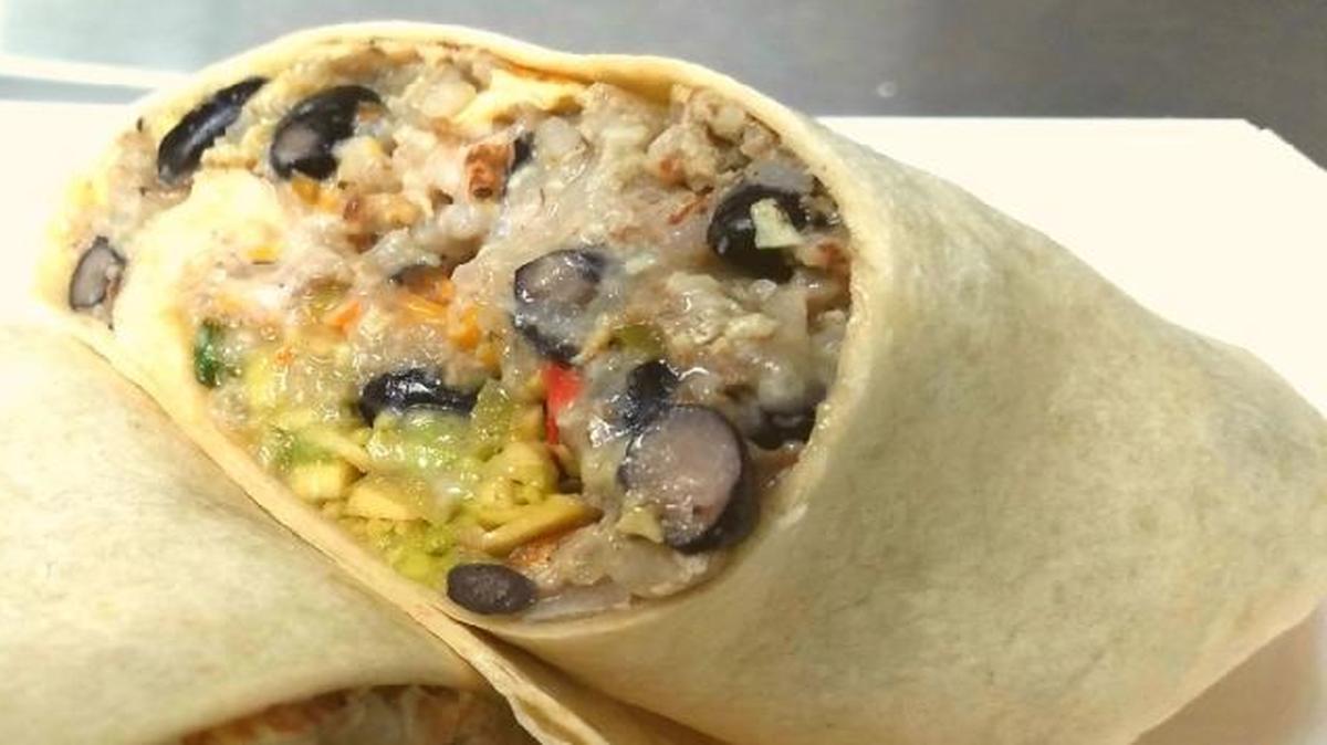 The Don Jon burrito ($7) contains gallo pinto — aka Costa Rican rice and beans — along with pico de gallo, sour cream, avocado and cheese. Add a scrambled egg for $1.