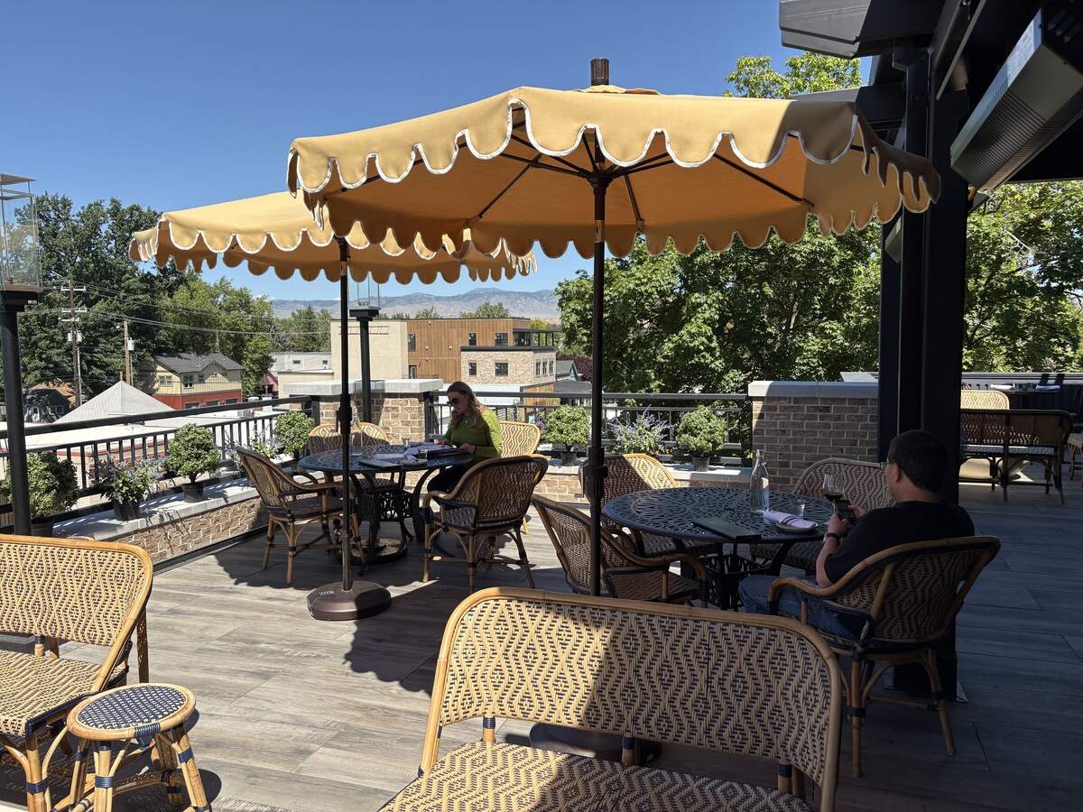 An afternoon bite and glass of wine is a relaxing experience on the third floor of The Hemingway building.