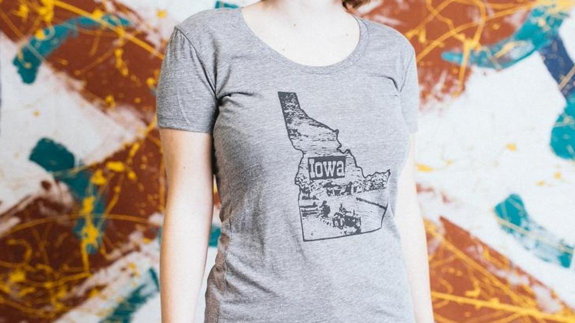 This Idaho-Iowa T-shirt was designed by Treasure Valley photographer Jan Boles, who created it in the 1970s after some relatives confused Iowa and Idaho. Find it at FawnandFoal.com for $26. Fawn and Foal is a Boise-based business specializing in textile design and screenprinting.