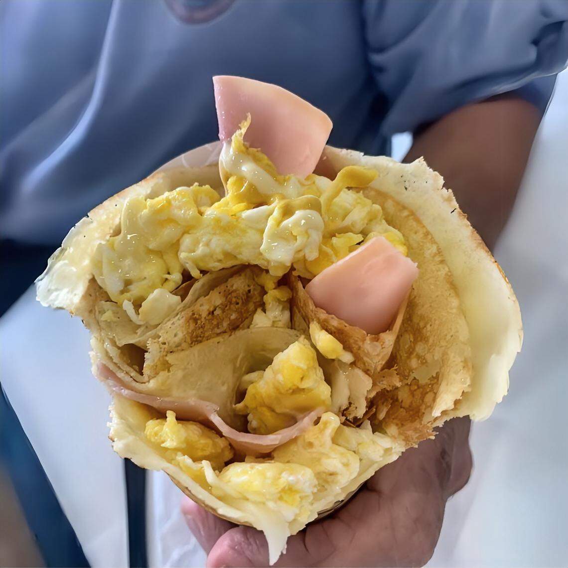 Fan of breakfast at any time of day? You also can build your own crepes with ingredients such as eggs.