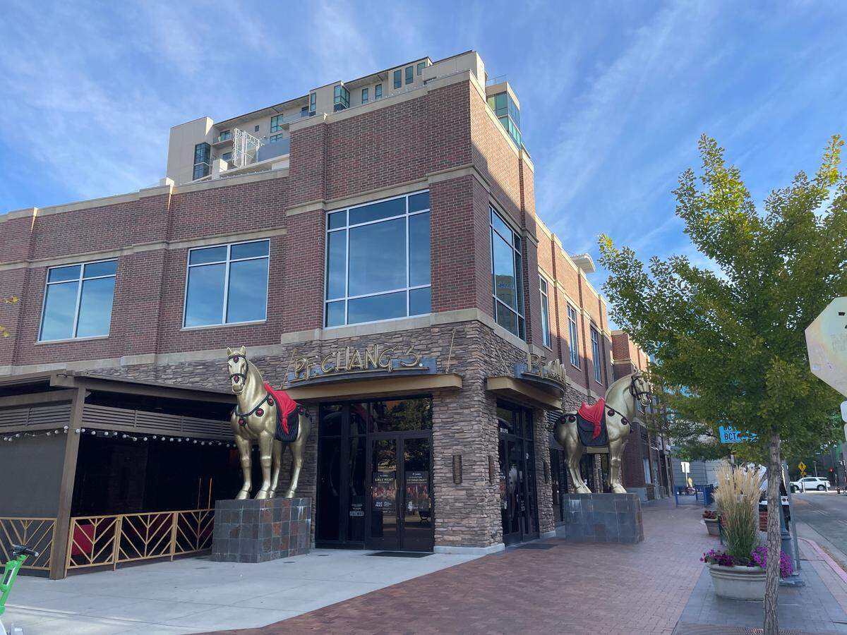 In this September photo, the two horse statues guard the entrance to P.F. Chang’s in downtown Boise’s BoDo district.