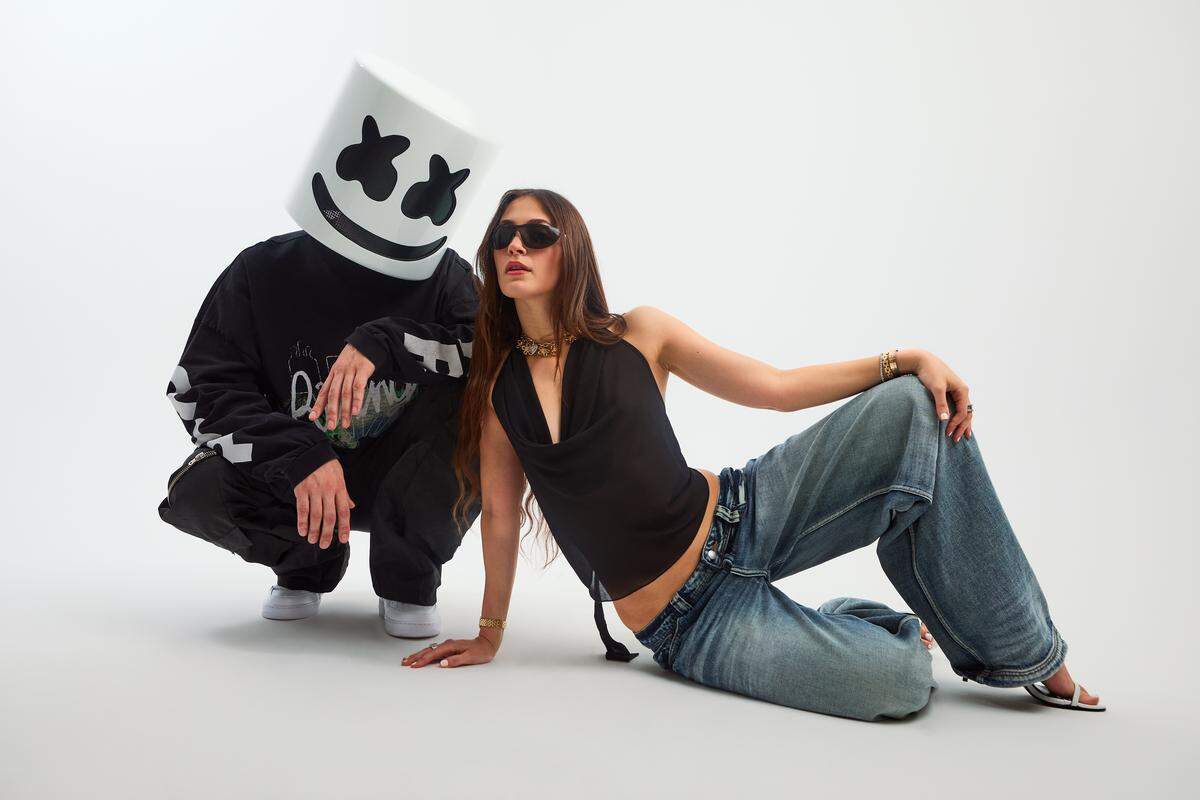 Marshmello, left, and INJI have collaborated on a new song, “Kissin My Friends.”