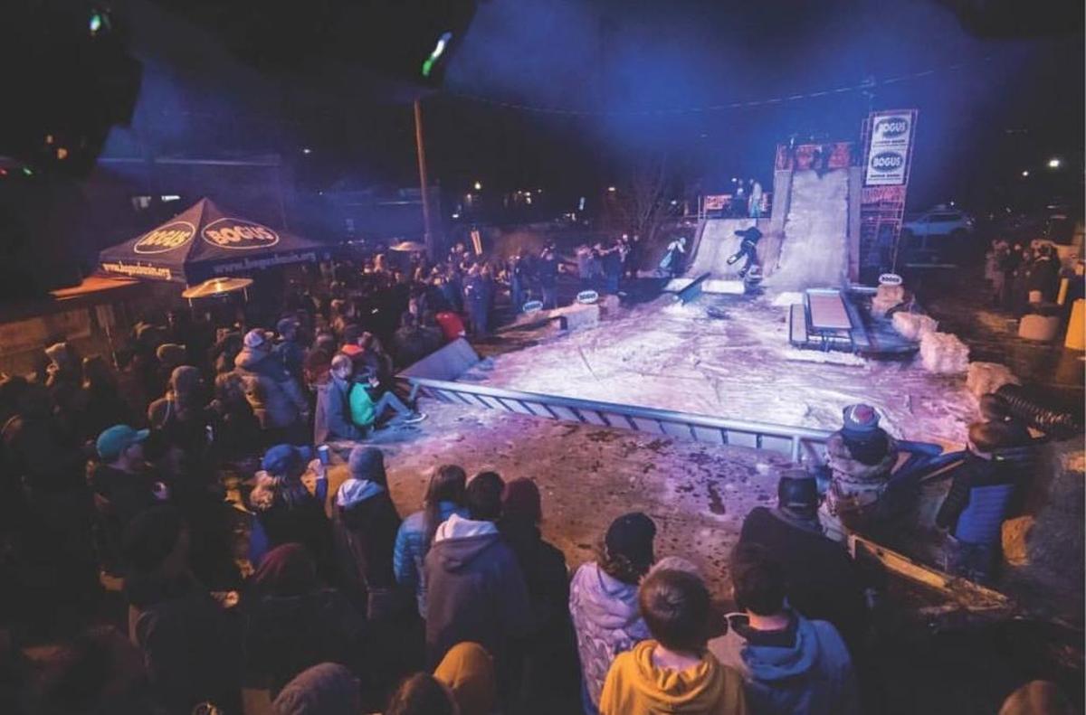 Pray for Snow includes a rail jam competition each year.