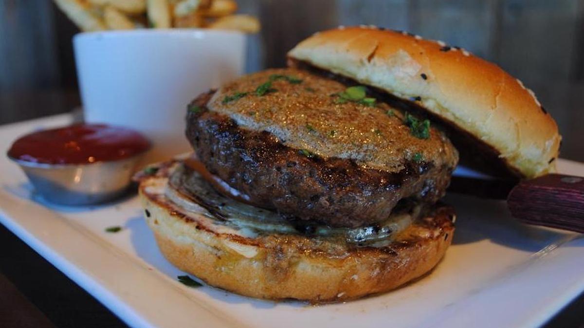 Mmmmm. A Bone Marrow Burger at Eureka! restaurant.