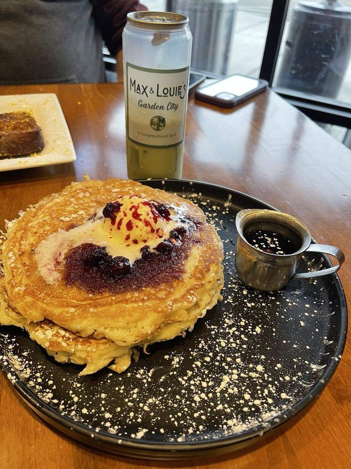 Lemon ricotta pancakes ($16.25) are one of the breakfast choices on the all-day menu.