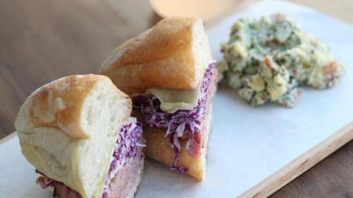 A beef pastrami reuben, shown shortly after Bleubird opened in 2012.