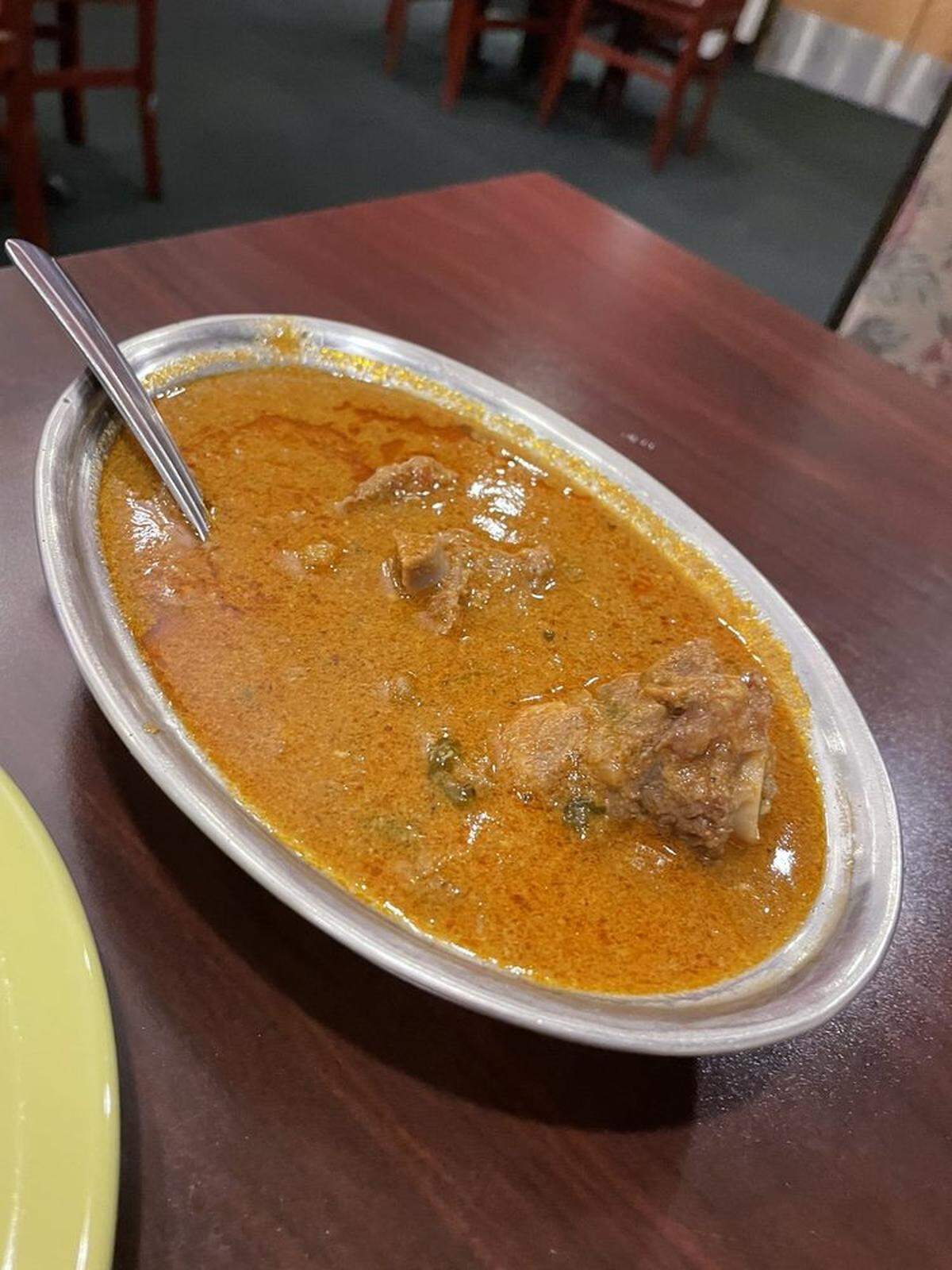 Mutton bone curry was served at the former location.