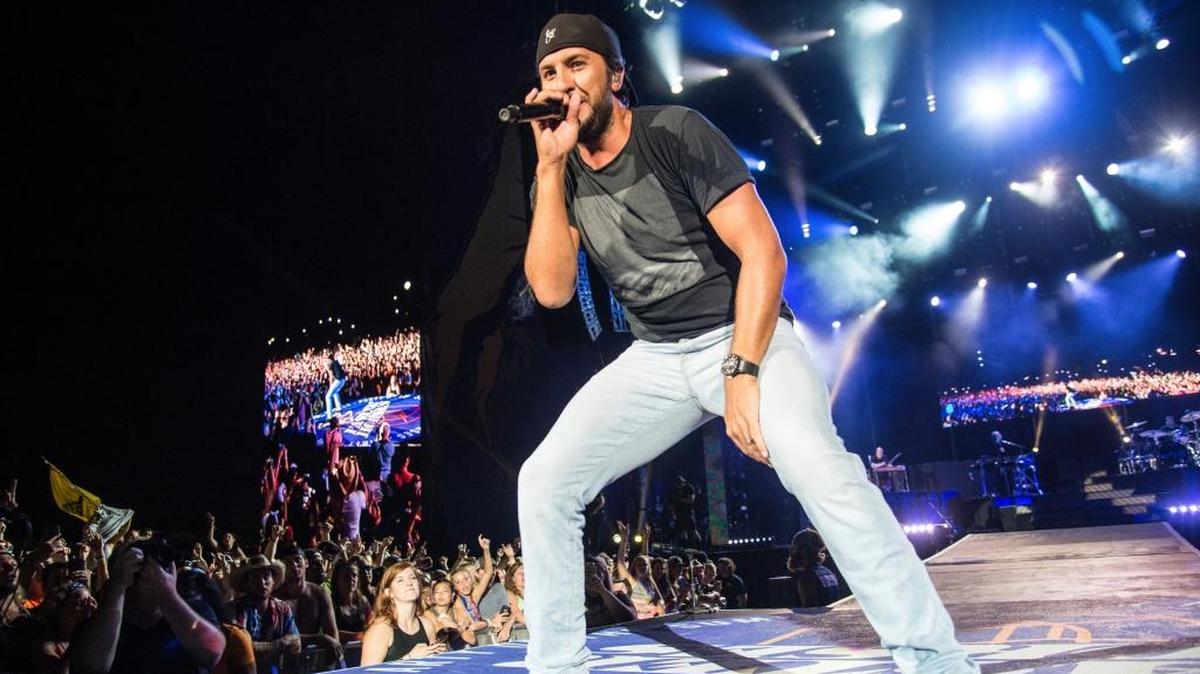 Luke Bryan performs at the Faster Horses Music Festival in the Brooklyn Trails Campground at Michigan International Speedway on July 23, 2017, in Brooklyn, Michigan.
