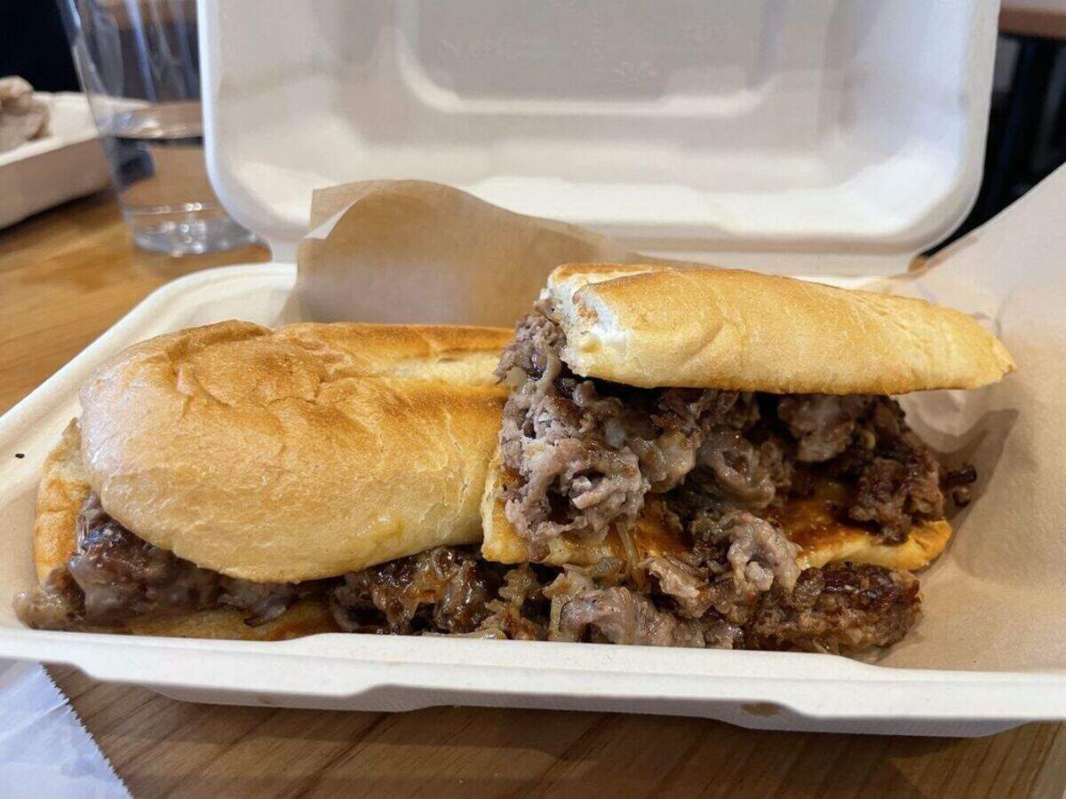 A Philly cheesesteak is one of the sandwiches served at Fratelli Deli.