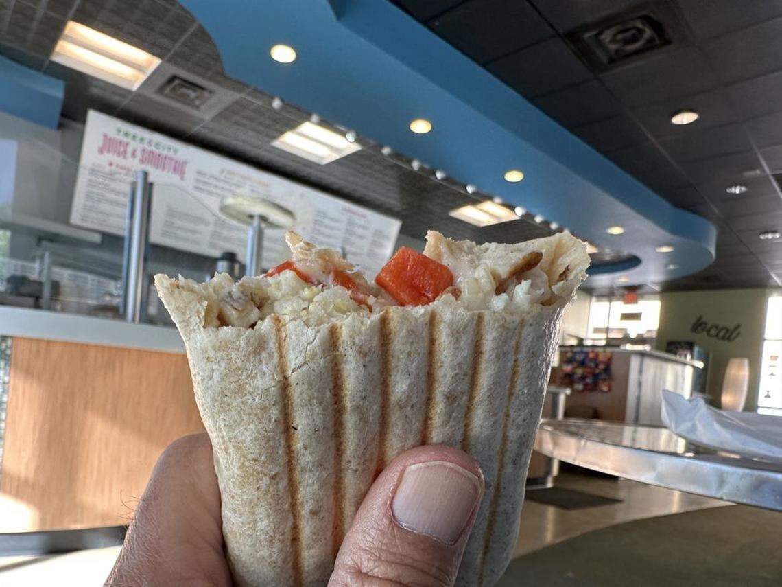 Paninis and wraps are the main food options.