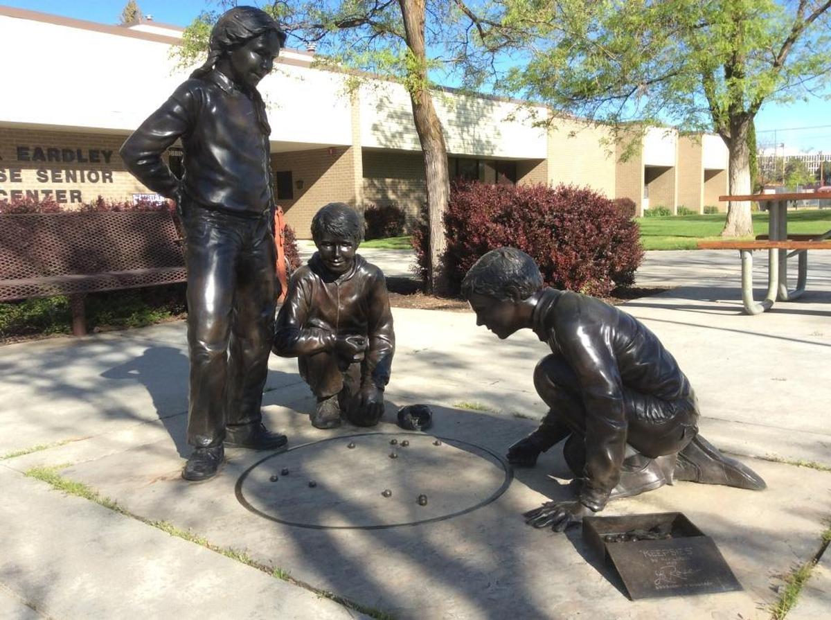 “Keepsies” at its new home outside the Boise Senior Center.