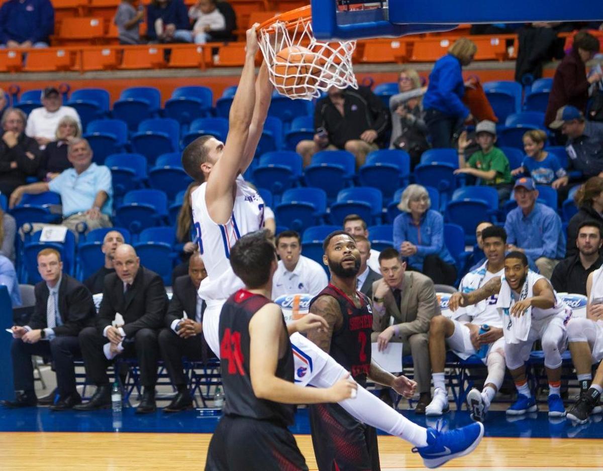 Boise State power forward David Wacker can throw down.
