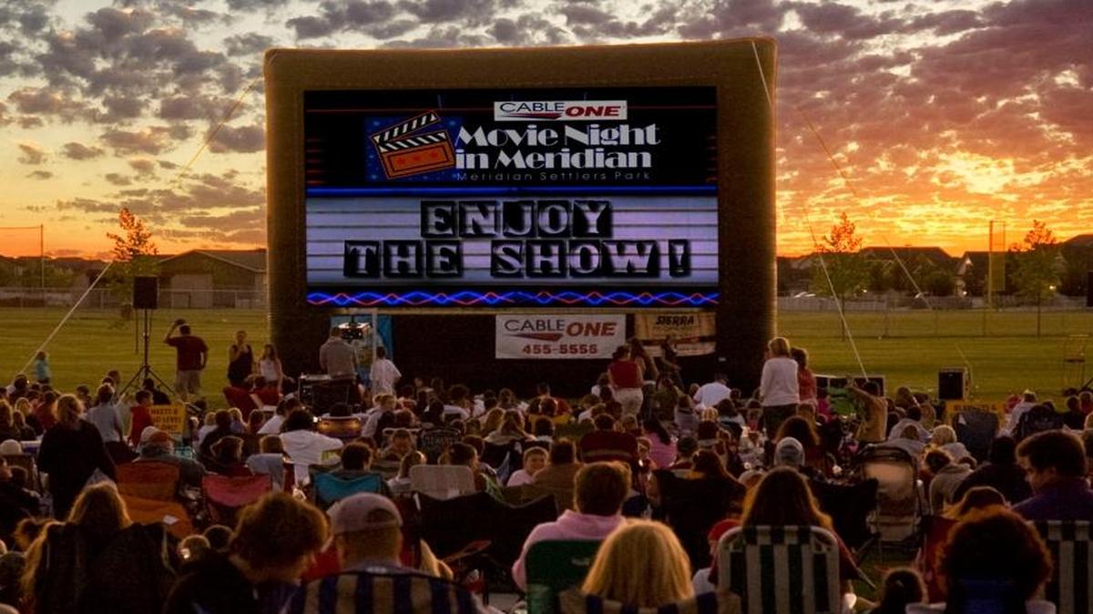 Quick! Bet you can’t guess who sponsors the annual Settlers Park series, “Movie Night in Meridian,” which kicks off Friday.