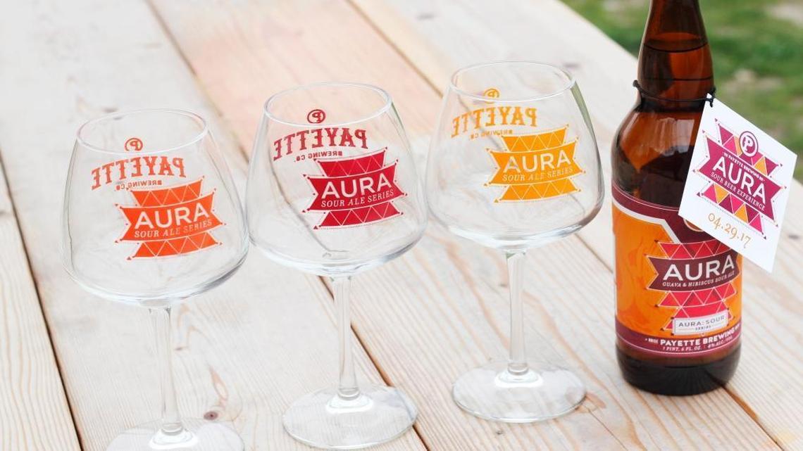 Aura: Guava & Hibiscus Sour Ale is the first bottled release in Payette’s new Aura Sour Series.