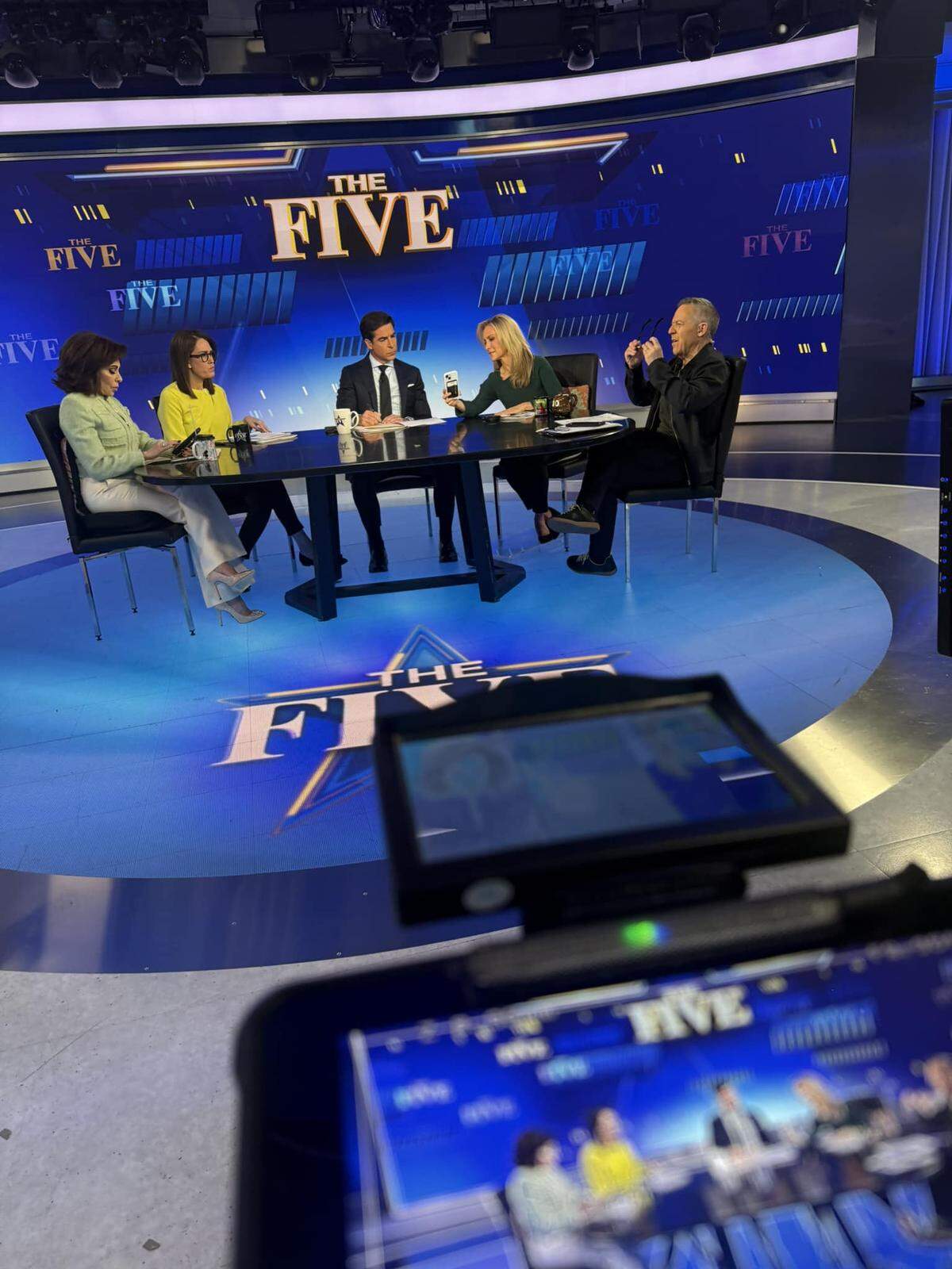 Greg Gutfeld, far right, is a co-host of popular Fox News talk show “The Five.”