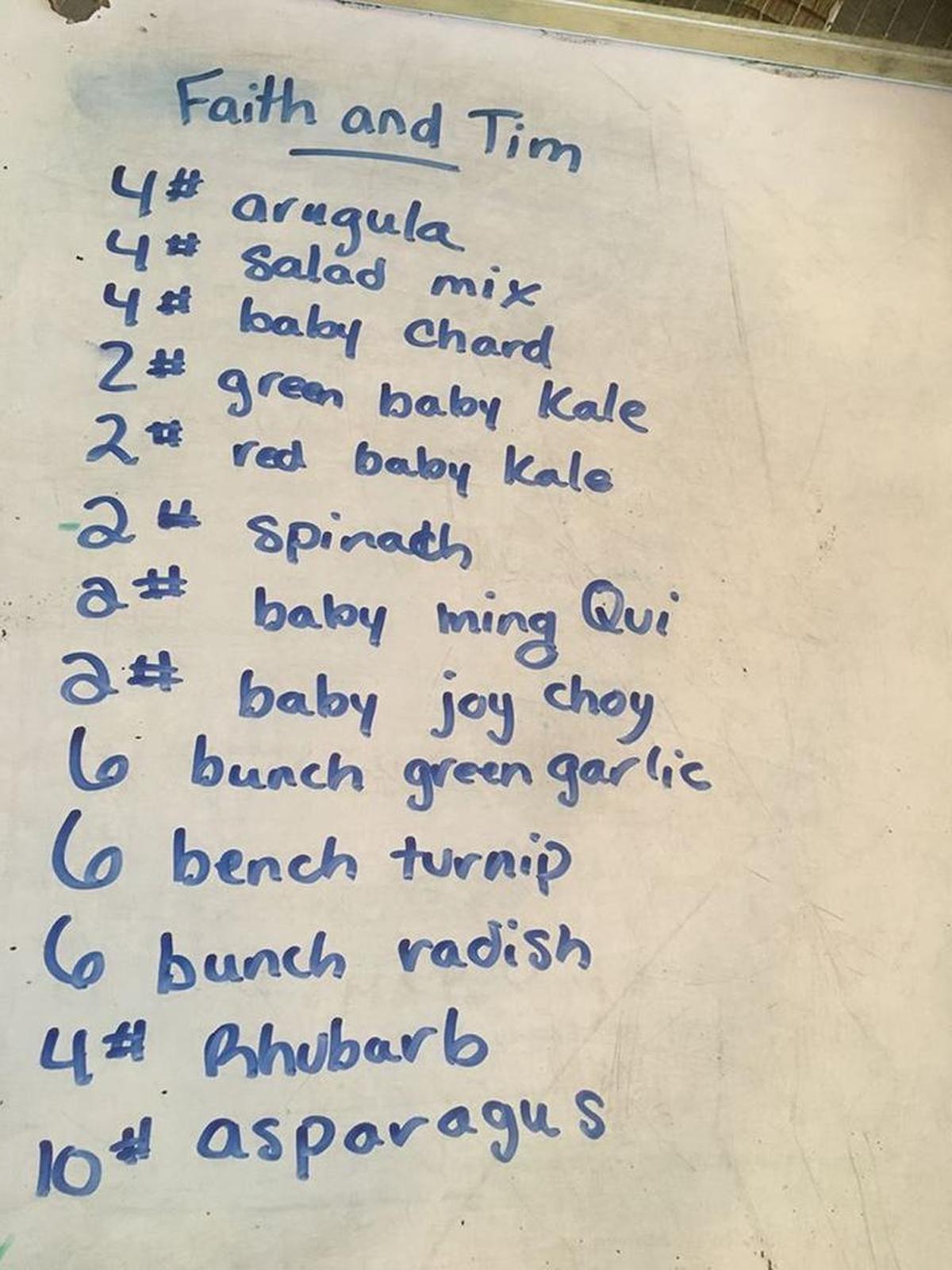 Peaceful Belly co-owner Josie Erskine wrote down the harvest pick for the “Soul2Soul Tour” on the farm’s wash station whiteboard.