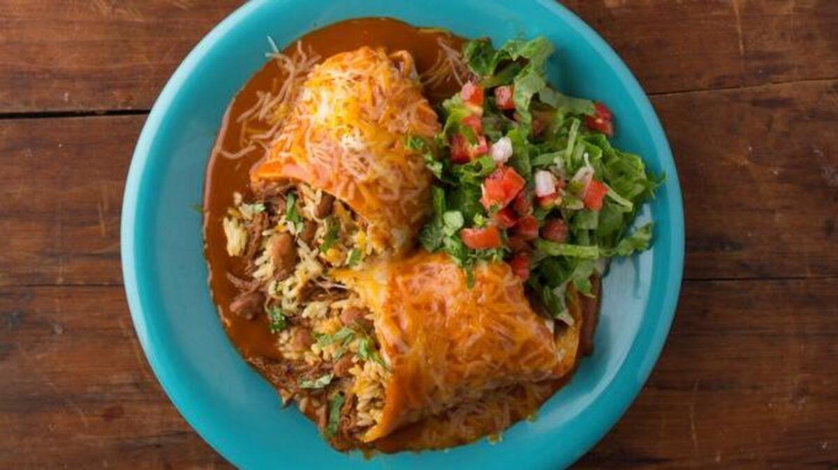 Dig into a beef burrito at Costa Vida Fresh Mexican Grill.