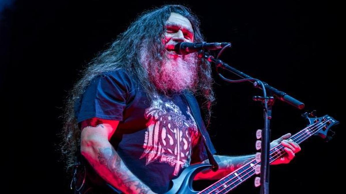 Tom Araya of Slayer performs during the 2015 Rockstar Energy Drink Mayhem Festival.