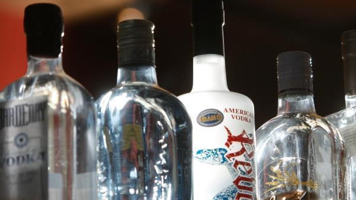 Idaho-made vodkas on display at the bar in Chandlers Steakhouse. As a category, vodka is the most popular booze in Idaho — and the nation.