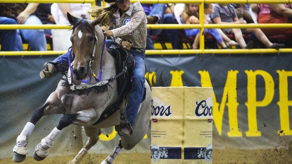 Barrel racing is one of the events at the 101st annual Snake River Stampede in Nampa.