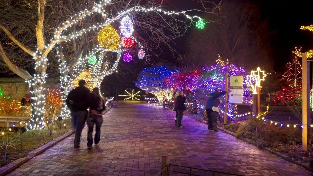 Winter Garden aGlow opens on Thanksgiving at the Idaho Botanical Garden in Boise. About 300,000 lights adorn the garden trees, bushes, structures, walkways and paths.