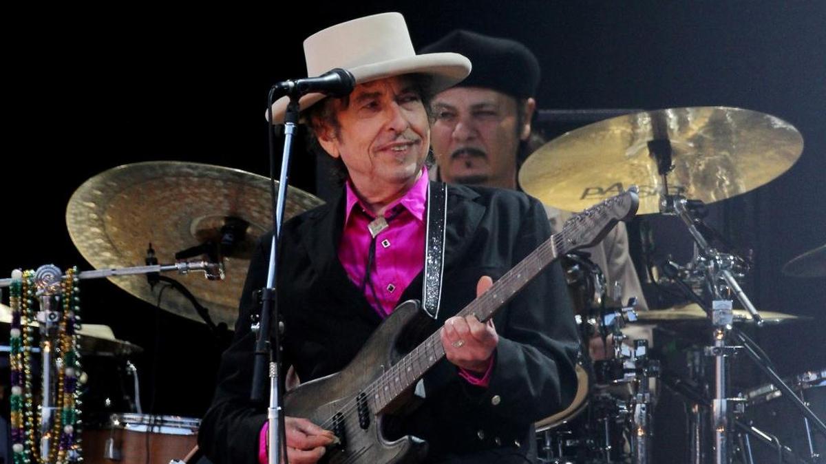 Bob Dylan performs in 2010 in London.