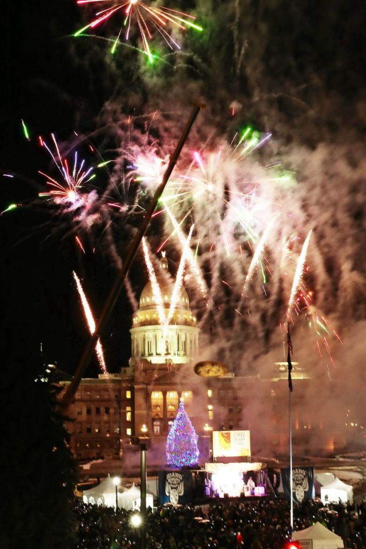 The GlowTato, designed by Dylan Cline, drops at midnight for New Year’s Eve in downtown Boise.