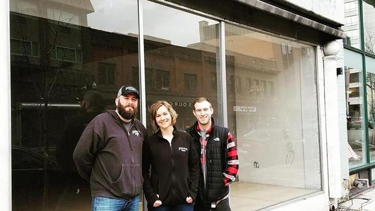 The Barbarian crew: From left, co-owner and brewer James Long, co-owner and business manager BreAnne Hovley, and bartender Brock Bridges.
