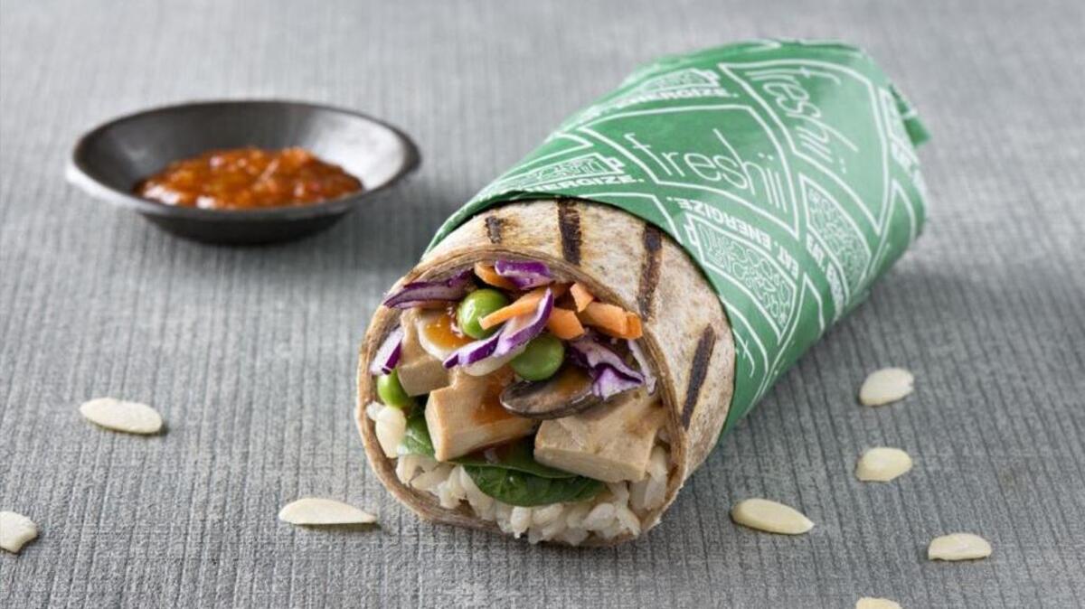 The Khao San burrito at Freshii, which recently opened on the Boise State campus.