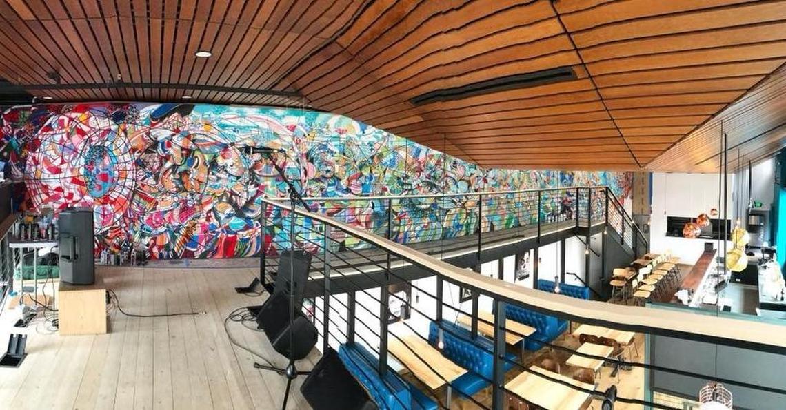 The Funky Taco’s funky decor stands out, and its unique upstairs serves as a stage for live music some nights.