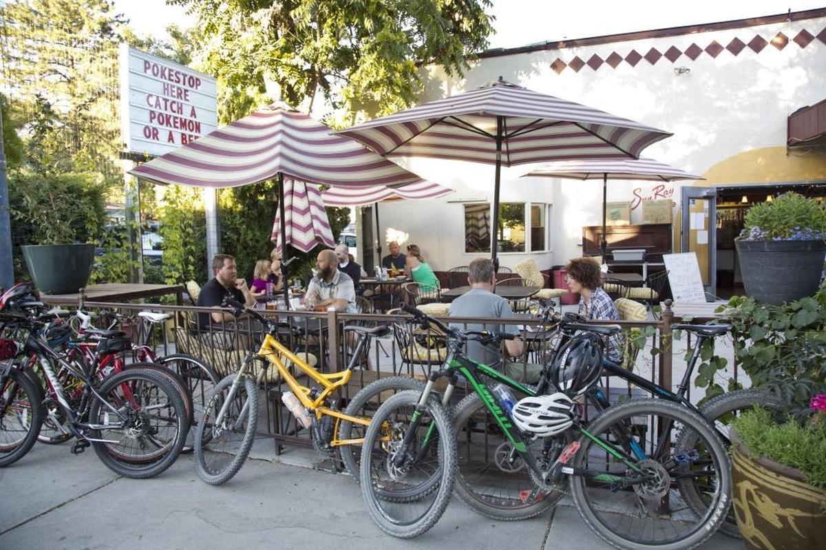 On a warm summer evening after a bike ride, where else would you want to be besides Sun Ray Cafe in Hyde Park?