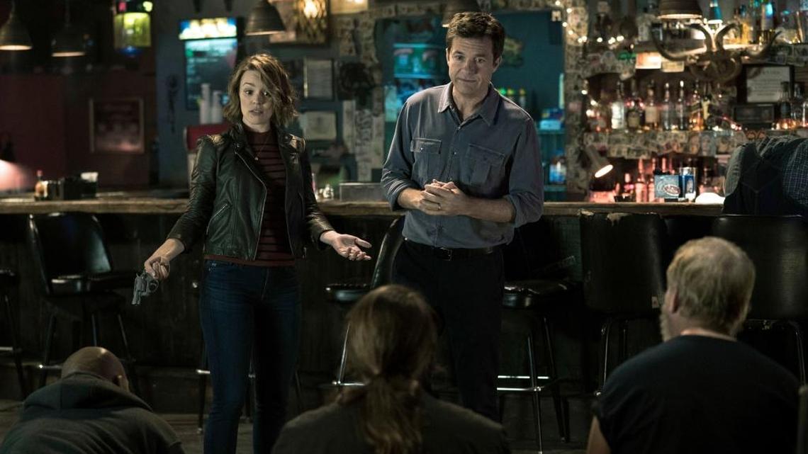 Rachel McAdams, left, and Jason Bateman in “Game Night.”