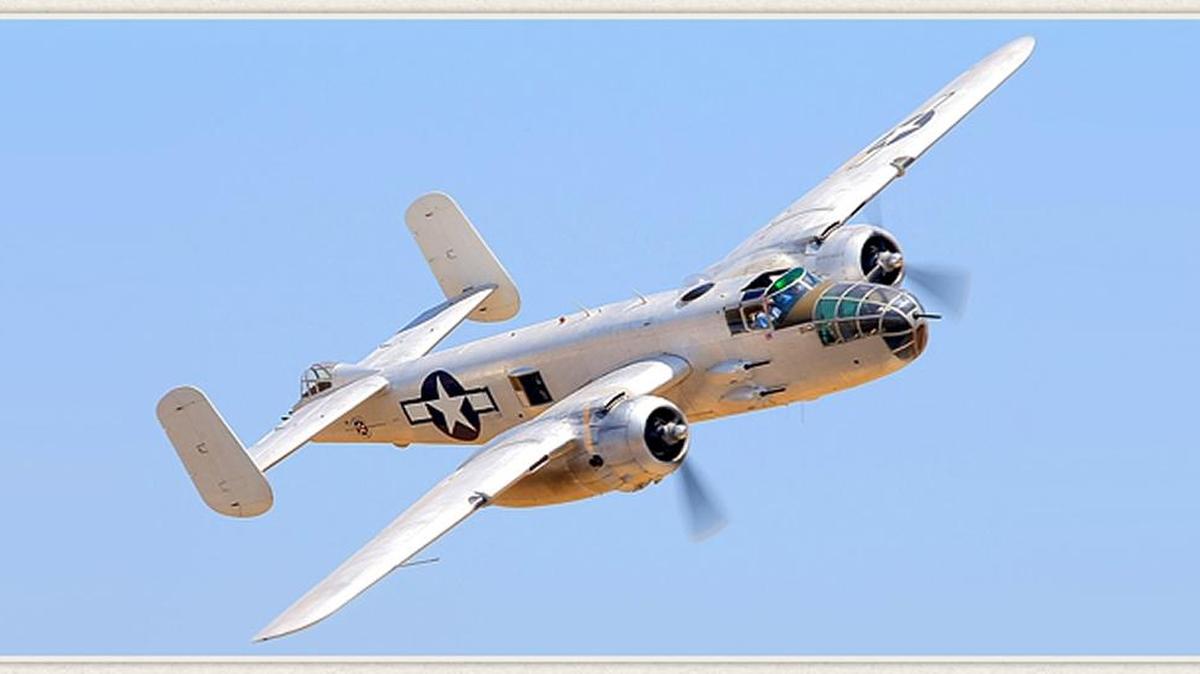 This B-25 Mitchell bomber will be at the Warhawk Air Museum for its Warbird Roundup. These planes were used during World War II, in air raids such as the famous Doolittle Raid. Many of the planes in for the event will fly over the two-day event.