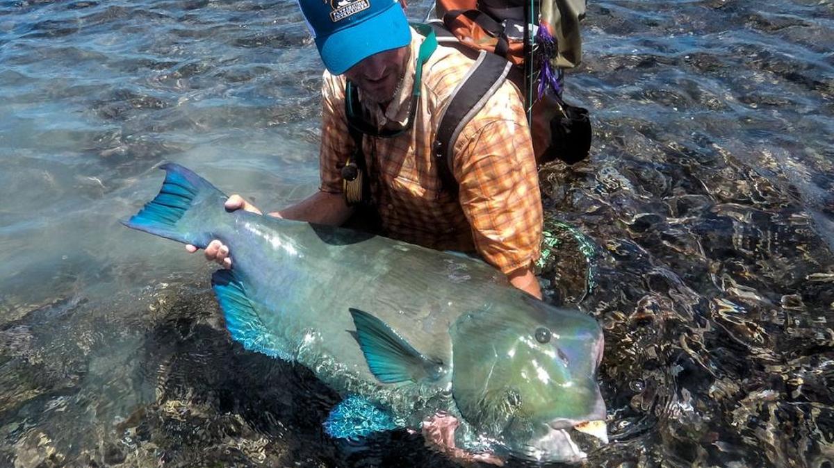International fly fishing expert Jeff Currier has fished all over the world and will speak about his experiences at the Western Idaho Fly Fishing Expo. Currier is pictured here with a bumphead parrotfish he caught in November in the Seychelles.