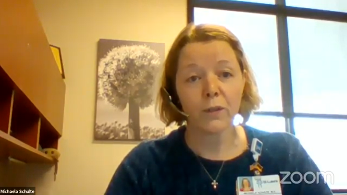 Dr. Michaela Schulte of St. Luke’s Health System speaks to the board of Southwest District Health. The board met Tuesday morning to hear from the public, guest speakers and to receive a briefing on the COVID-19 situation in its region.