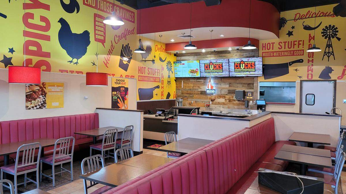 The interior of the new restaurant has a modern look.