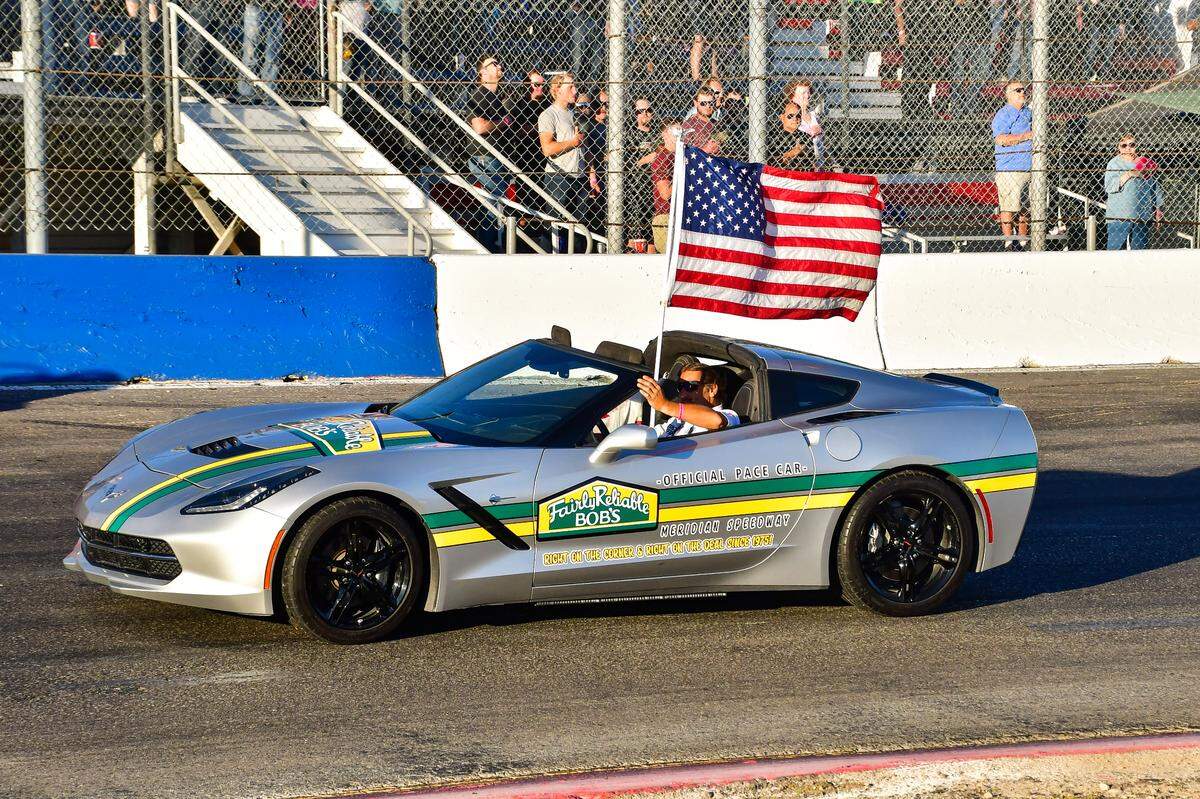 Meridian Speedway’s pace car, a 2018 Chevrolet Corvette, was stolen on June 4.