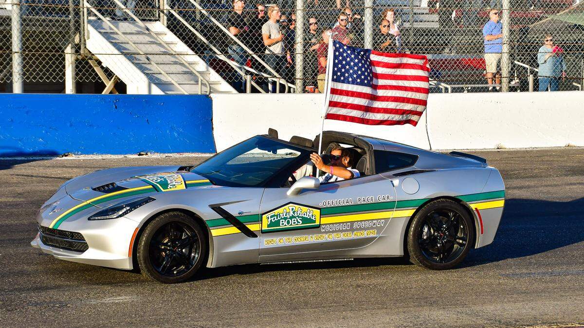 Meridian Speedway’s pace car, a 2018 Chevrolet Corvette, was stolen on June 4.