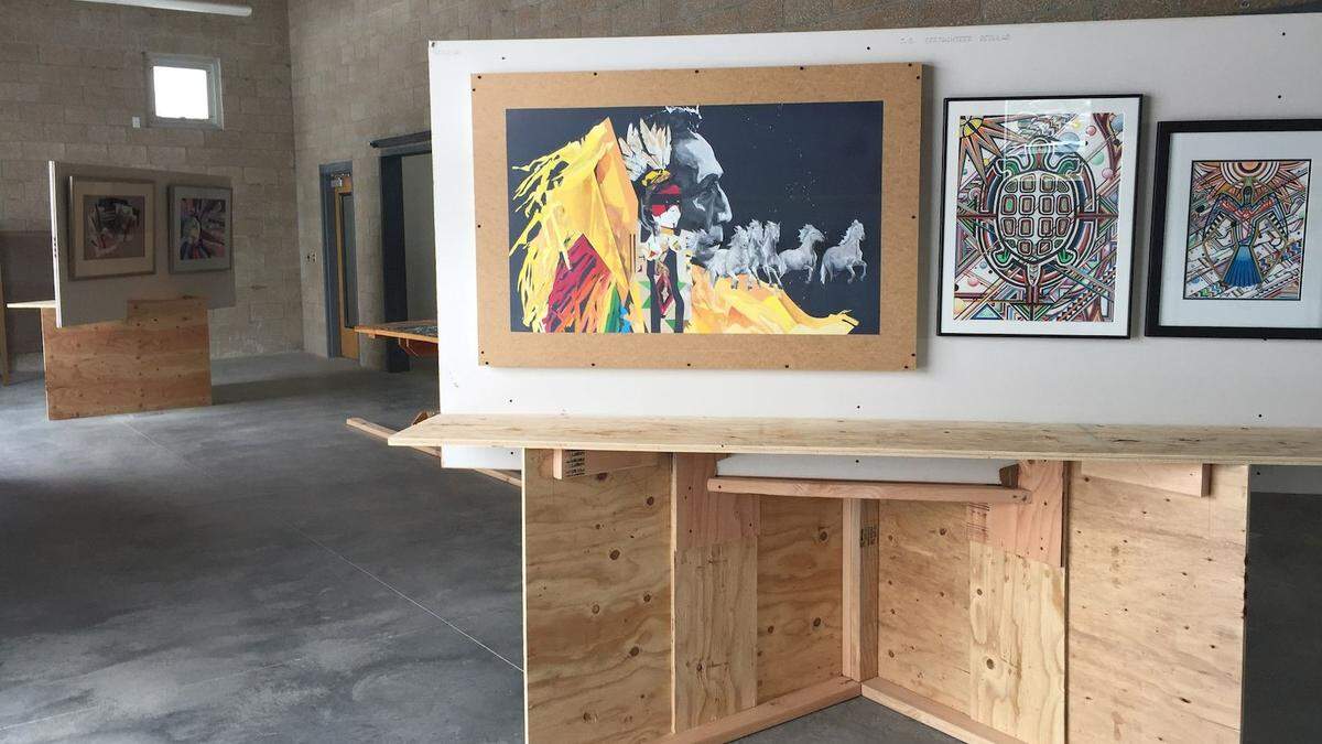 Art exhibits at the museum.