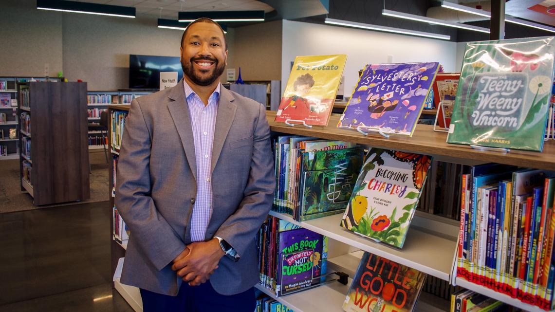 Meridian Library District Director Nick Grove poses at the district’s new Pinnacle branch.